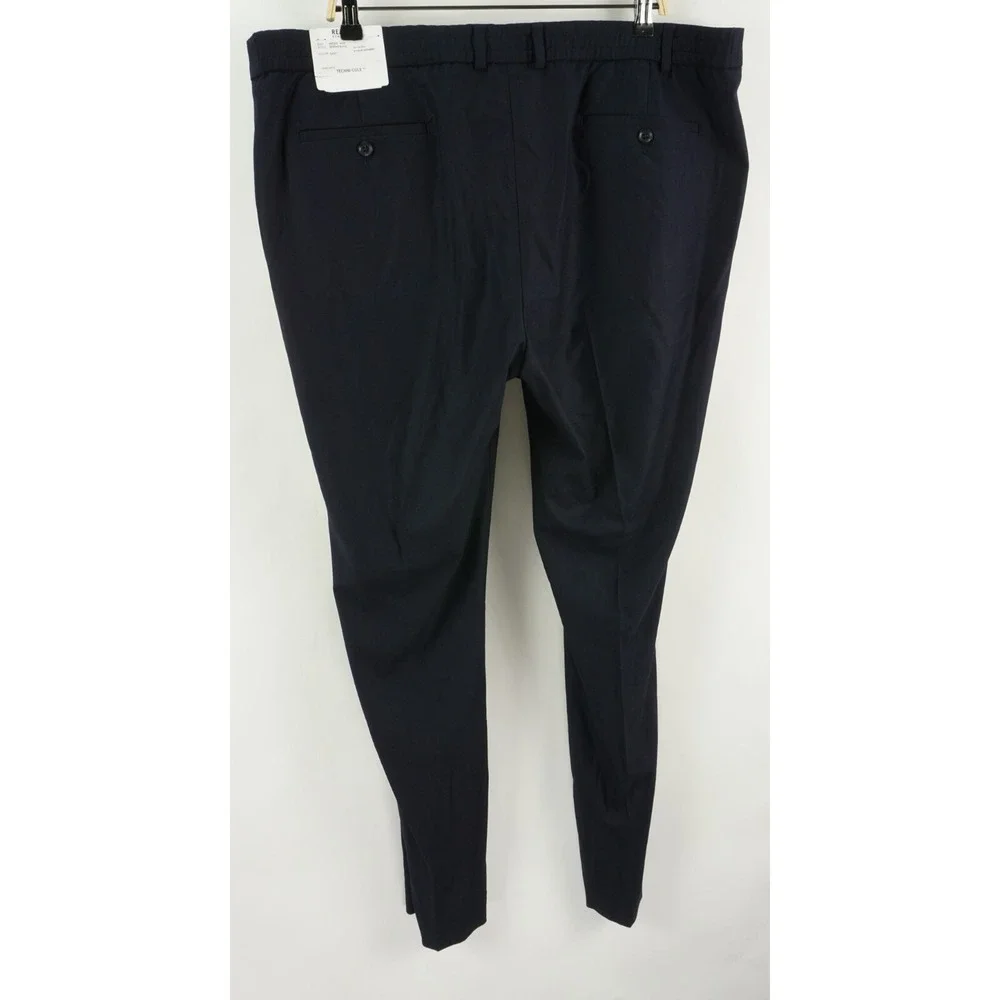 New Kenneth Cole Techni-Cole Men's 42 x 33 Navy Blue Micro‎ Check Suit Pants